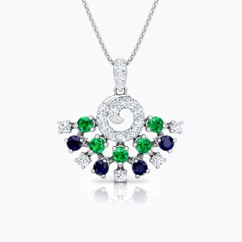 Tanya Vibrant Gemstone Pendant Diamond,Gemstone Pendants 18 Karat White Gold Tanya Vibrant Gemstone Pendant