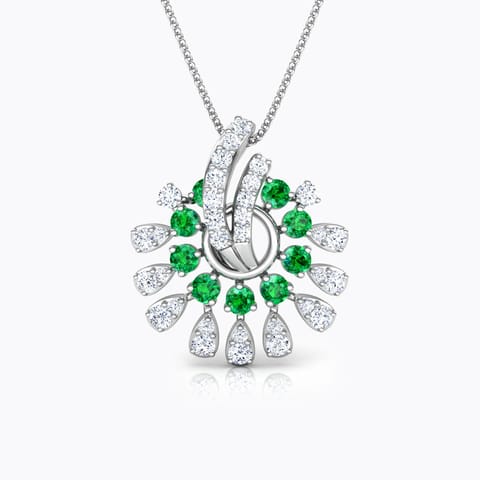 Mahika Vibrant Gemstone Pendant Diamond,Gemstone Pendants 18 Karat White Gold Mahika Vibrant Gemstone Pendant