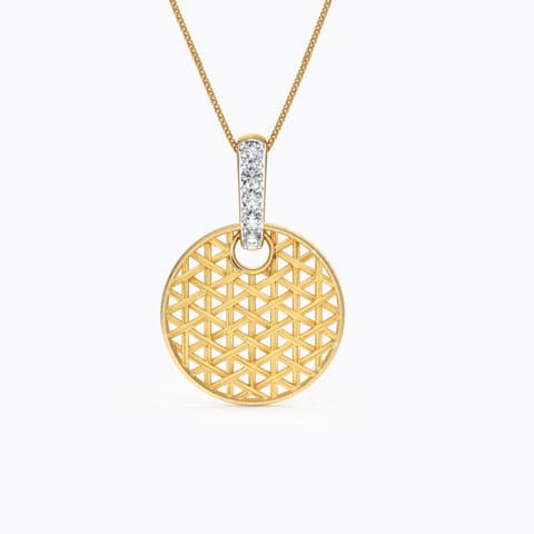 Orb Interlaced Diamond Pendant Diamond Pendants 18 Karat Yellow Gold Orb Interlaced Diamond Pendant