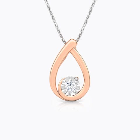 Drop Miracle Plate Diamond Pendant Diamond Pendants 18 Karat Rose Gold Drop Miracle Plate Diamond Pendant