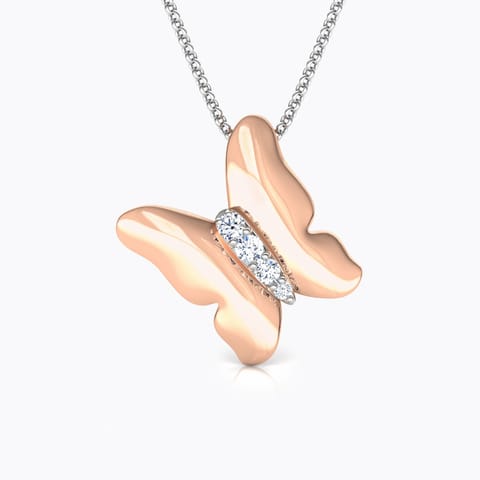 Ada Diamond Butterfly Pendant Diamond Pendants 14 Karat Rose Gold Ada Diamond Butterfly Pendant