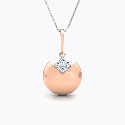 Aakriti Dome Diamond Pendant Diamond Pendants 14 Karat Rose Gold Aakriti Dome Diamond Pendant