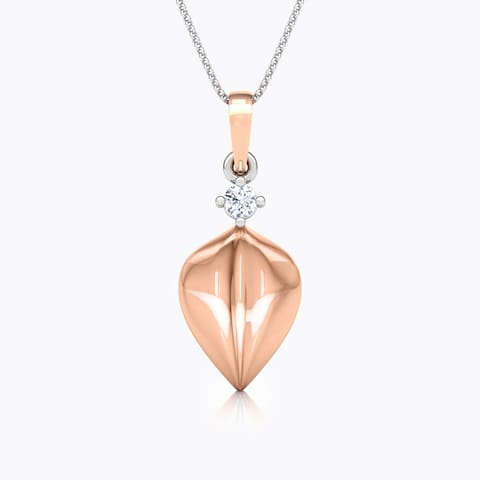 Amira Diamond Leaf Pendant Diamond Pendants 14 Karat Rose Gold Amira Diamond Leaf Pendant