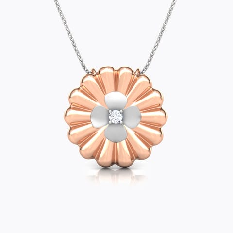 Tiya Bloom Diamond Pendant Diamond Pendants 14 Karat Two Tone Gold Tiya Bloom Diamond Pendant