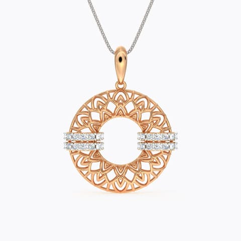 Circlet Mesh Diamond Pendant Diamond Pendants 18 Karat Rose Gold Circlet Mesh Diamond Pendant