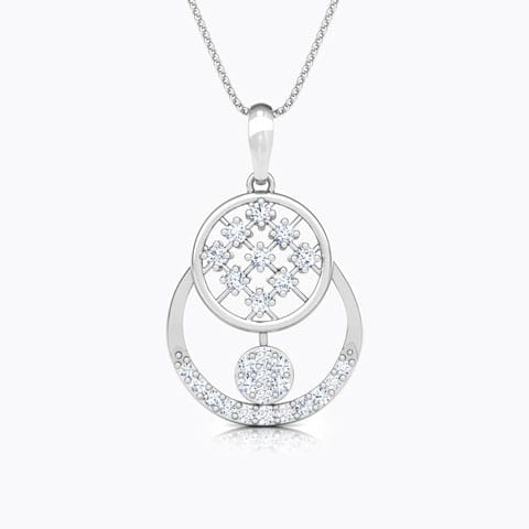 Overlay Cluster Diamond Pendant Diamond Pendants 18 Karat White Gold Overlay Cluster Diamond Pendant