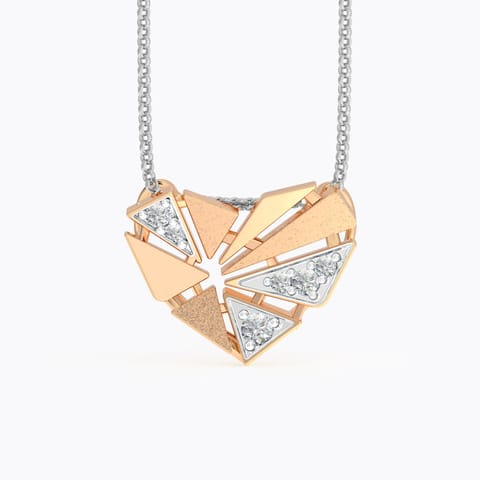 Snippet Heart Diamond Pendant Diamond Pendants 14 Karat Rose Gold Snippet Heart Diamond Pendant
