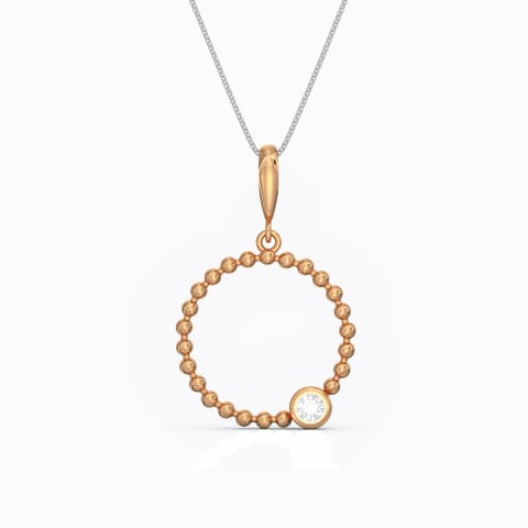Circlet Diamond Miracle Plate Pendant Diamond Pendants 14 Karat Rose Gold Circlet Diamond Miracle Plate Pendant