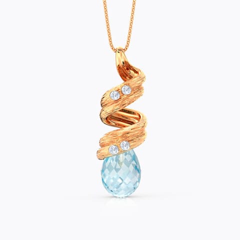 Unfurl Dewdrops Gemstone Pendant Diamond,Gemstone Pendants 14 Karat Rose Gold Unfurl Dewdrops Gemstone Pendant