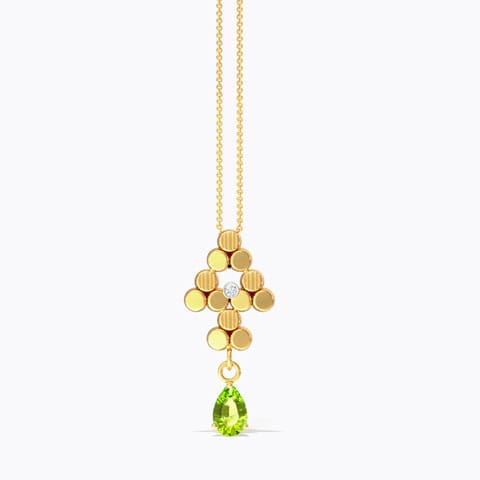 Hex Gemstone Pendant Diamond,Gemstone Pendants 18 Karat Yellow Gold Hex Gemstone Pendant