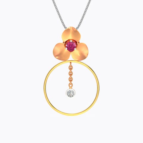 Prisha Floret Gemstone Pendant Diamond,Gemstone Pendants 14 Karat Rose Gold Prisha Floret Gemstone Pendant