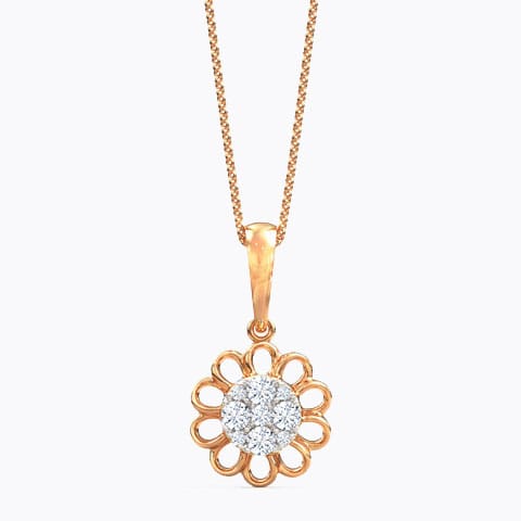 Dainty Blossom Diamond Pendant Diamond Pendants 18 Karat Rose Gold Dainty Blossom Diamond Pendant
