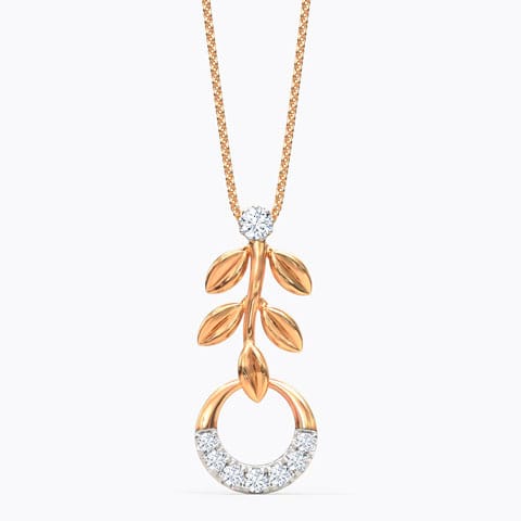 Encircle Fern Diamond Pendant Diamond Pendants 18 Karat Rose Gold Encircle Fern Diamond Pendant