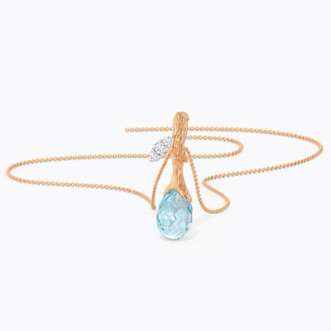 Delicate Dewdrops Gemstone Pendant Diamond,Gemstone Pendants 14 Karat Rose Gold Delicate Dewdrops Gemstone Pendant
