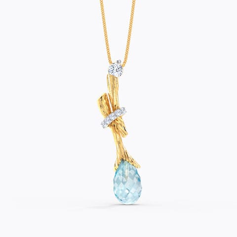 Offshoot Dewdrops Gemstone Pendant Diamond,Gemstone Pendants 14 Karat Yellow Gold Offshoot Dewdrops Gemstone Pendant