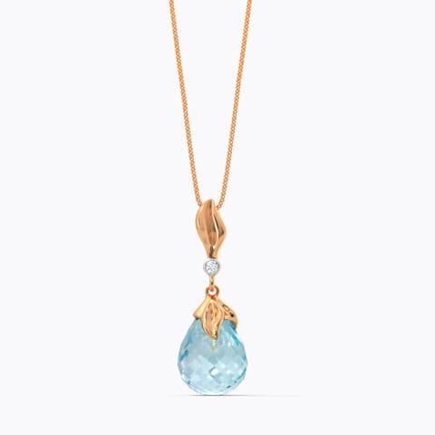 Elegant Dewdrops Gemstone Pendant Diamond,Gemstone Pendants 14 Karat Rose Gold Elegant Dewdrops Gemstone Pendant