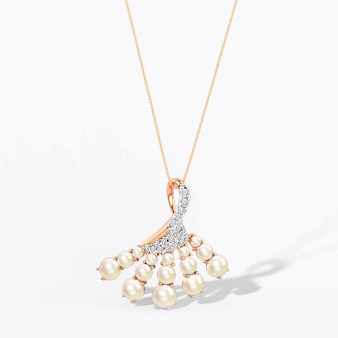 Pique Pearl Pendant Diamond,Gemstone Pendants 18 Karat Rose Gold Pique Pearl Pendant