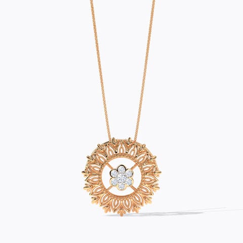 Myreen Cluster Diamond Pendant Diamond Pendants 18 Karat Rose Gold Myreen Cluster Diamond Pendant