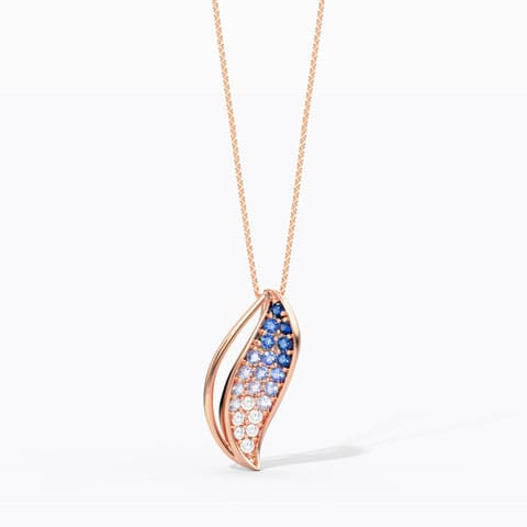 Vivian Petal Gemstone Pendant Diamond,Gemstone Pendants 18 Karat Rose Gold Vivian Petal Gemstone Pendant