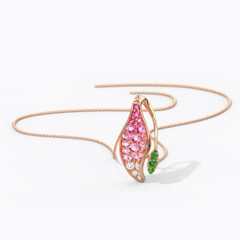 Suave Petite Gemstone Pendant Diamond,Gemstone Pendants 18 Karat Rose Gold Suave Petite Gemstone Pendant