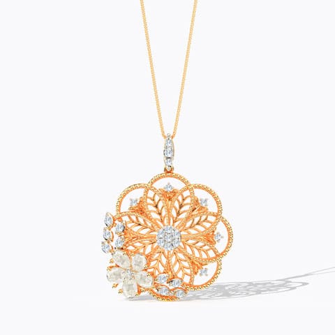 Oriana Blossom Gemstone Pendant Diamond,Gemstone Pendants 18 Karat Rose Gold Oriana Blossom Gemstone Pendant