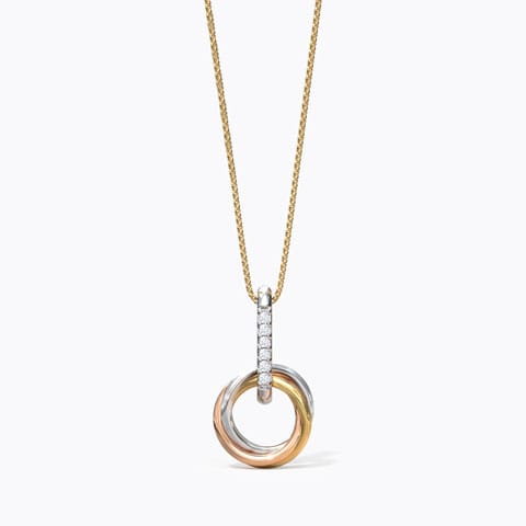 Zoey Entwine Diamond Pendant Diamond Pendants 14 Karat Three Tone Gold Zoey Entwine Diamond Pendant