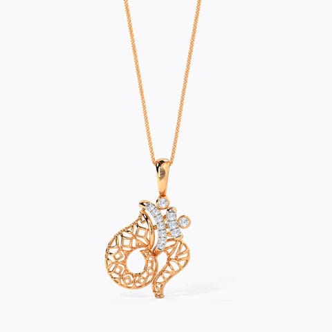 Om Ganpati Diamond Pendant Diamond Pendants 14 Karat Rose Gold Om Ganpati Diamond Pendant