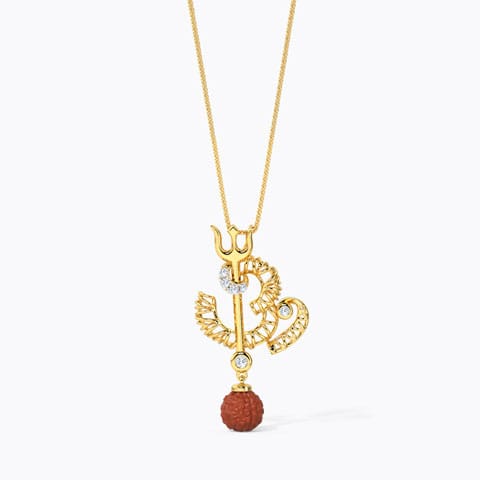 Om Trishul Gemstone Pendant Diamond,Gemstone Pendants 14 Karat Yellow Gold Om Trishul Gemstone Pendant