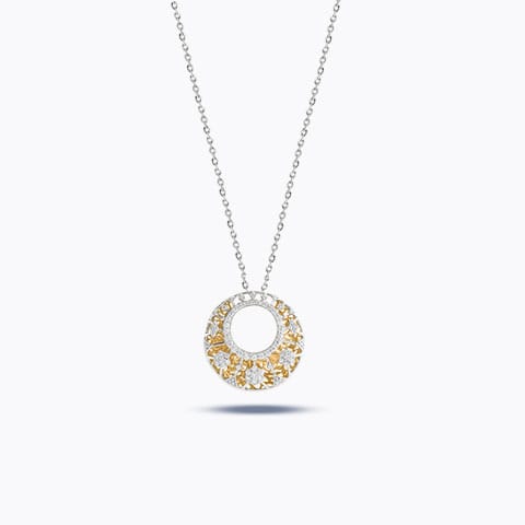Beauty Galore Diamond Pendant Diamond Pendants 18 Karat Two Tone Gold Beauty Galore Diamond Pendant