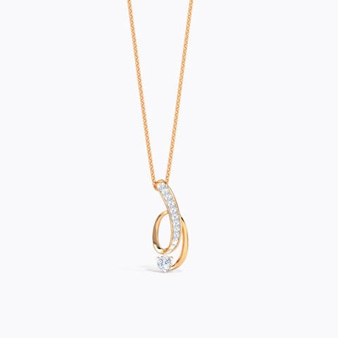 Swirly Ribbon Diamond Pendant Diamond Pendants 14 Karat Rose Gold Swirly Ribbon Diamond Pendant