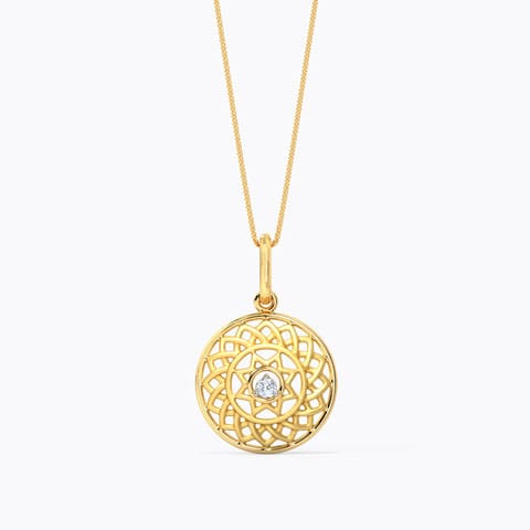Sahasrara Crown Chakra Diamond Pendant Diamond Pendants 14 Karat Yellow Gold Sahasrara Crown Chakra Diamond Pendant