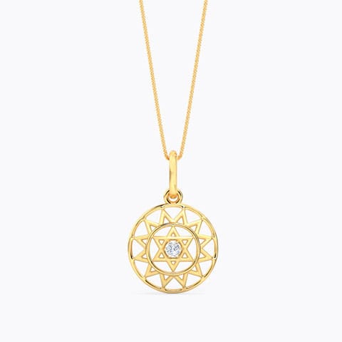 Anahata Heart Chakra Diamond Pendant Diamond Pendants 14 Karat Yellow Gold Anahata Heart Chakra Diamond Pendant