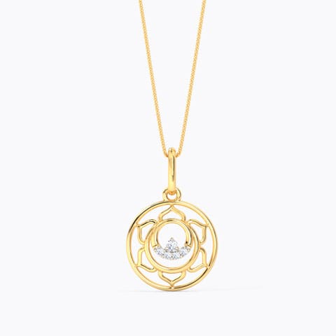 Svadhisthana Sacral Diamond Chakra Pendant Diamond Pendants 14 Karat Yellow Gold Svadhisthana Sacral Diamond Chakra Pendant