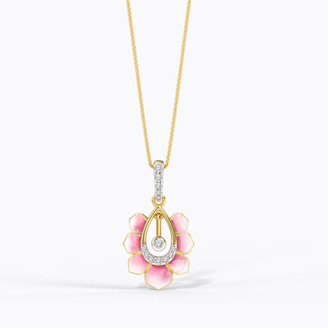 Allure Lotus Diamond Pendant Diamond Pendants 18 Karat Yellow Gold Allure Lotus Diamond Pendant