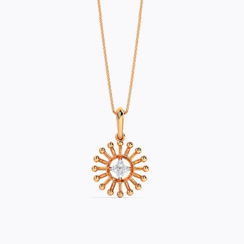 Gleaming Rays Diamond Pendant Diamond Pendants 14 Karat Rose Gold Gleaming Rays Diamond Pendant