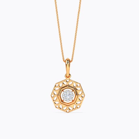 Ornate Cluster Diamond Pendant Diamond Pendants 14 Karat Rose Gold Ornate Cluster Diamond Pendant