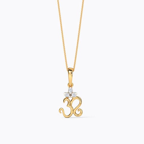 Trpti Om Diamond Pendant Diamond Pendants 14 Karat Yellow Gold Trpti Om Diamond Pendant