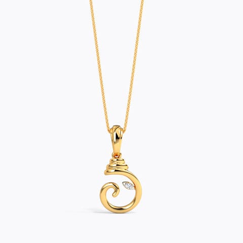 Bal Ganesh Diamond Pendant Diamond Pendants 14 Karat Yellow Gold Bal Ganesh Diamond Pendant