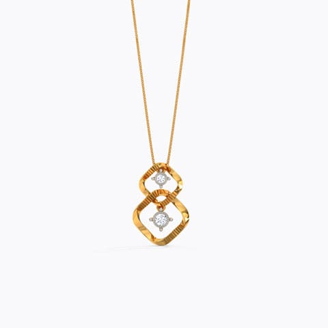 Twine Diamond Miracle Plate Pendant Diamond Pendants 14 Karat Yellow Gold Twine Diamond Miracle Plate Pendant