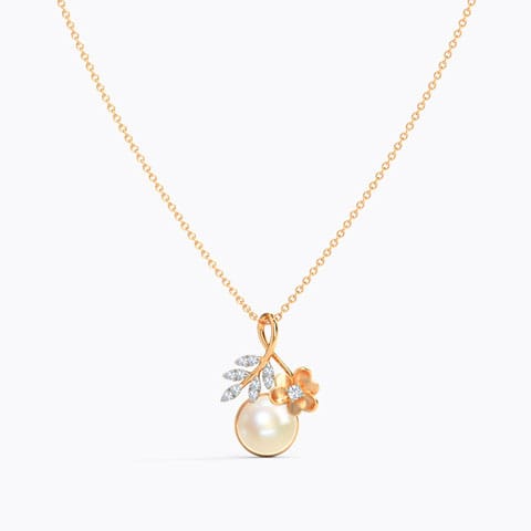 Viola Twist Pearl Pendant Diamond,Gemstone Pendants 14 Karat Rose Gold Viola Twist Pearl Pendant