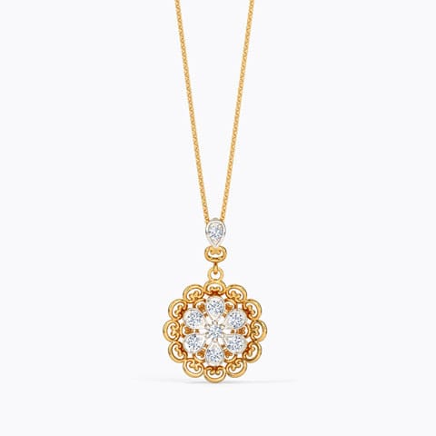 Melrose Ornate Diamond Pendant Diamond Pendants 14 Karat Yellow Gold Melrose Ornate Diamond Pendant