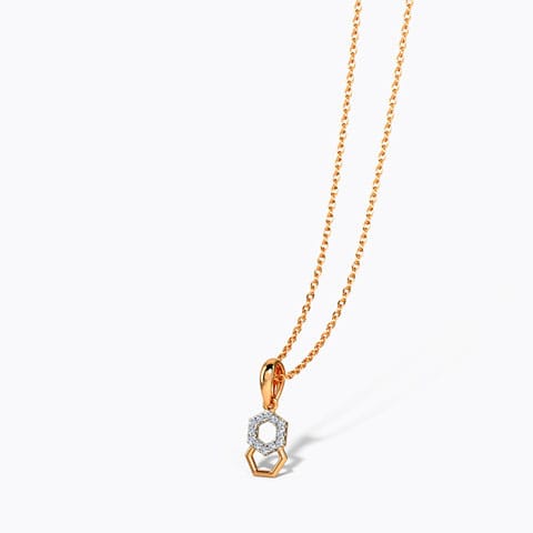 Duo Hex Diamond Pendant Diamond Pendants 18 Karat Rose Gold Duo Hex Diamond Pendant