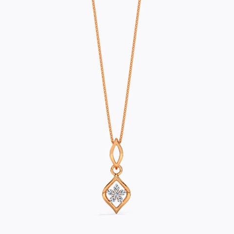In Flower Diamond Pendant Diamond Pendants 14 Karat Rose Gold In Flower Diamond Pendant