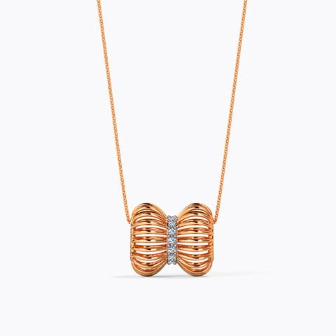 Flowy Line Diamond Pendant Diamond Pendants 14 Karat Rose Gold Flowy Line Diamond Pendant
