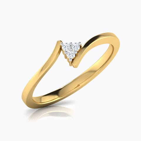 Triad Crossover Diamond Ring Diamond Rings 18 Karat Yellow Gold Triad Crossover Diamond Ring