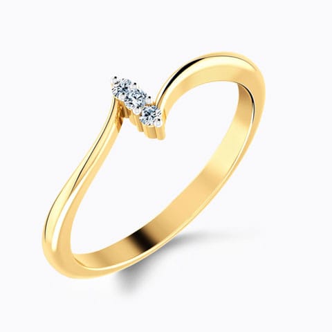 Hamesha Sheer Diamond Ring Diamond Rings 18 Karat Yellow Gold Hamesha Sheer Diamond Ring