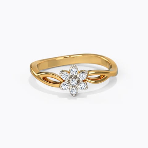 Petal Diamond Ring Diamond Rings 18 Karat Yellow Gold Petal Diamond Ring