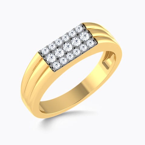 Valor Diamond Ring for Men Diamond Rings 18 Karat Yellow Gold Valor Diamond Ring for Men