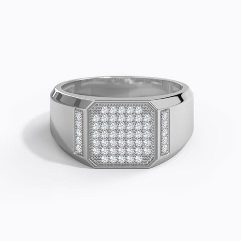 Carson Diamond Ring for Men Diamond Rings 14 Karat White Gold Carson Diamond Ring for Men