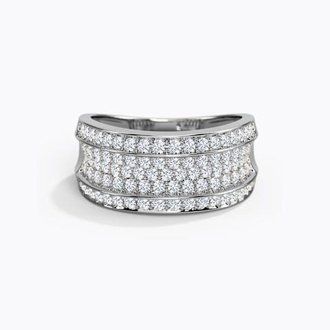 Imperial Sequence Diamond Band Diamond Rings 18 Karat White Gold Imperial Sequence Diamond Band